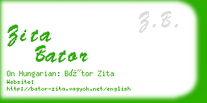 zita bator business card